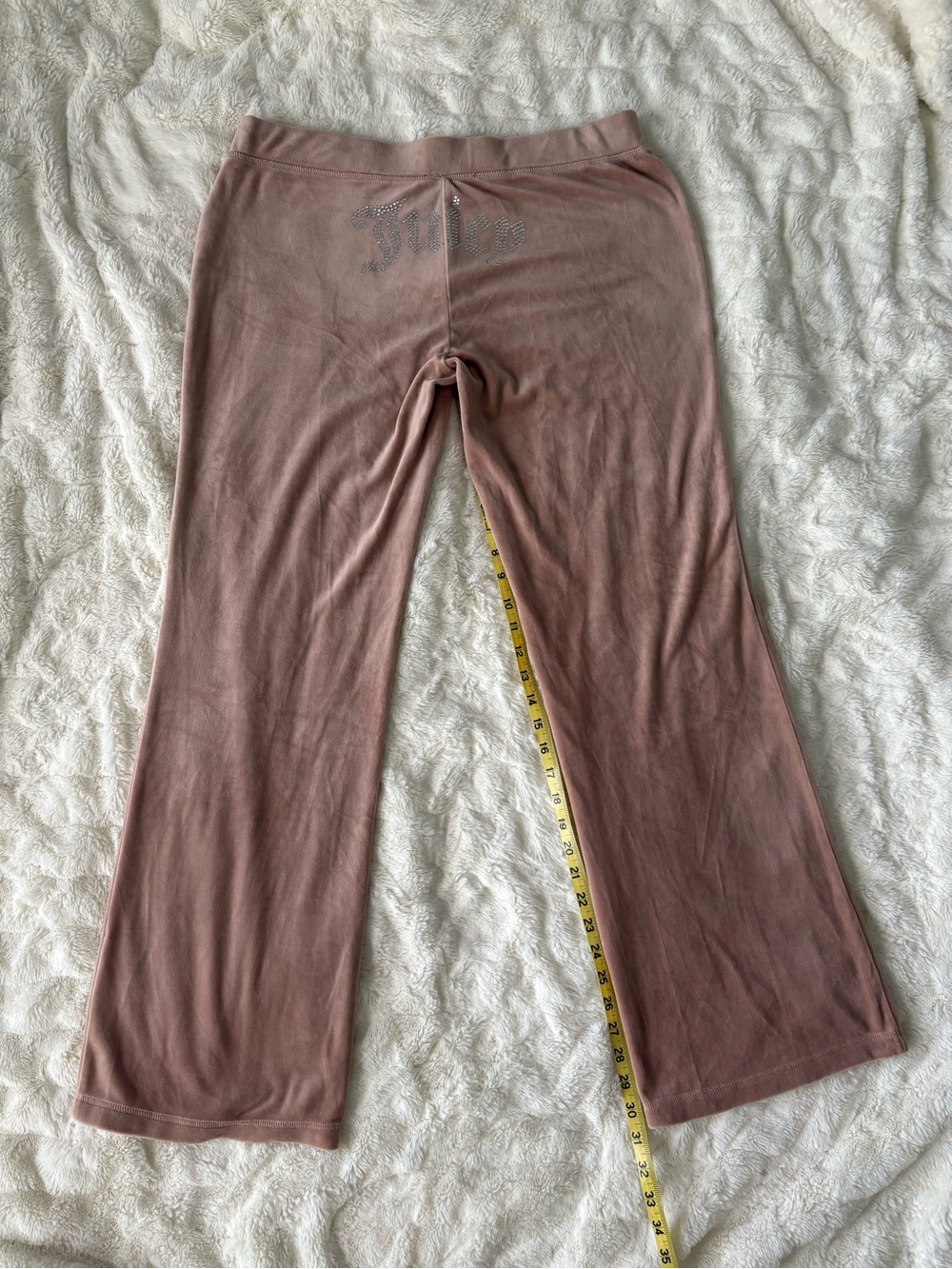 Juicy Couture Velour Wide Leg Lounge Pants Mauve Pink Size Large